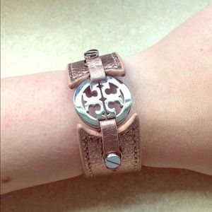 Tory Burch leather snap cuff